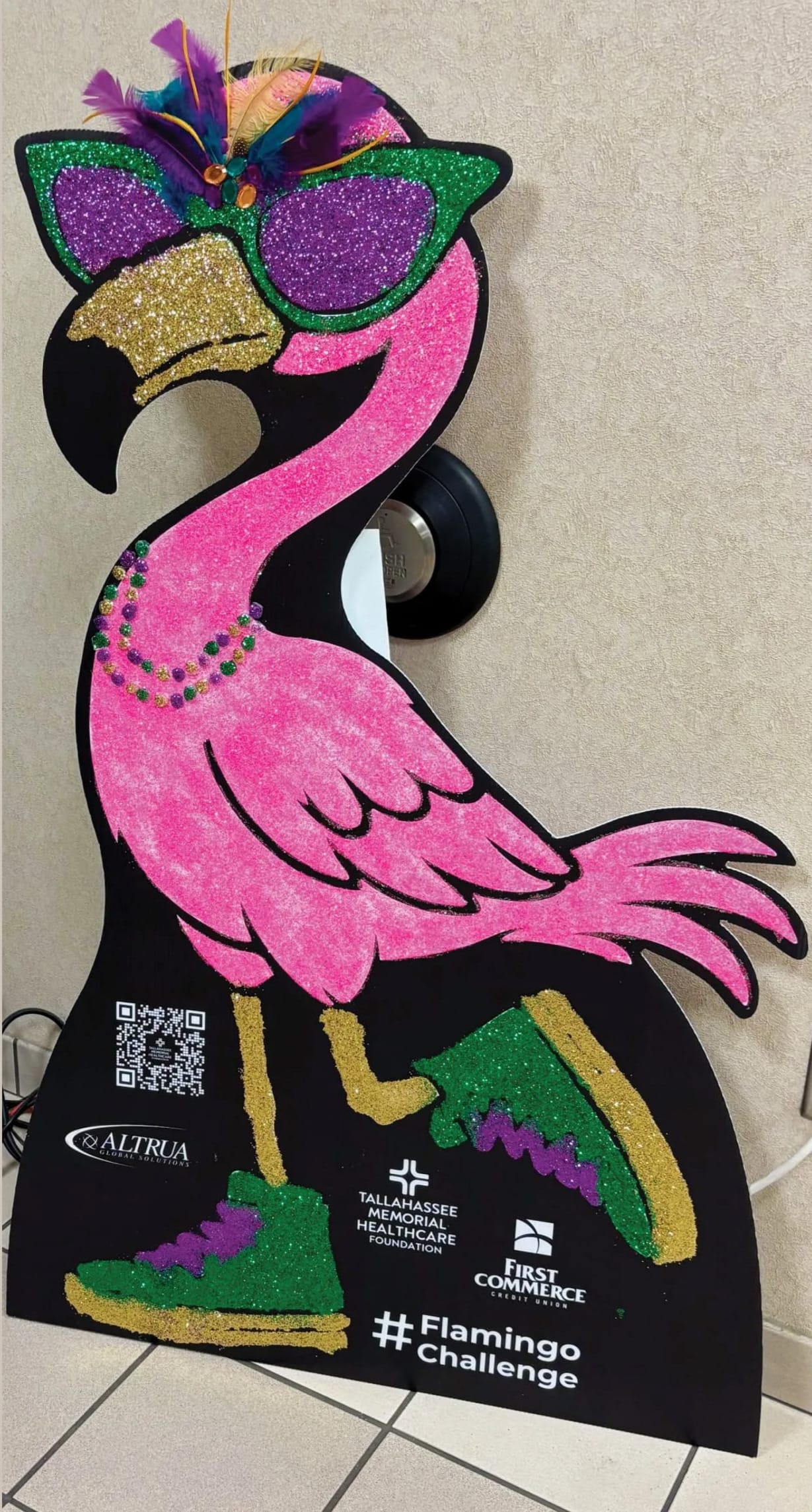 After flamingo decoration